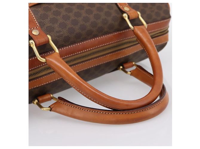Céline CELINE Macadam Canvas Hand Bag PVC Leather Brown Gold - vista 7