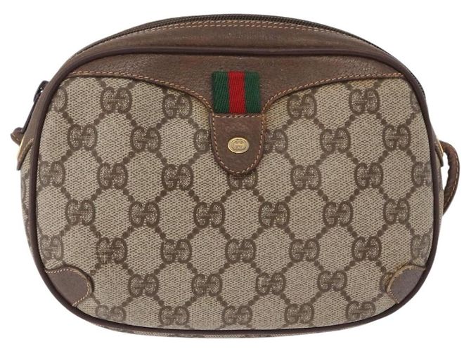 GUCCI GG Supreme Web Sherry Line Bag PVC Beige Gold 156 02 066 - vista 13