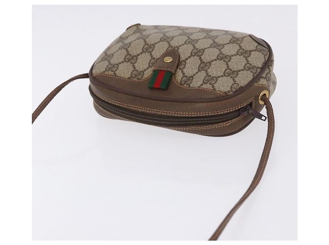GUCCI GG Supreme Web Sherry Line Bag PVC Beige Gold 156 02 066 - vista 7