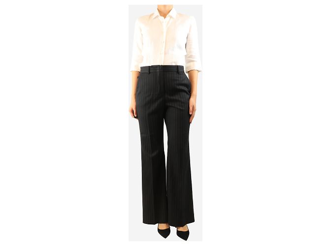 Sportmax Pantalones anchos de rayas negras - size UK 10 Negro - vista 2