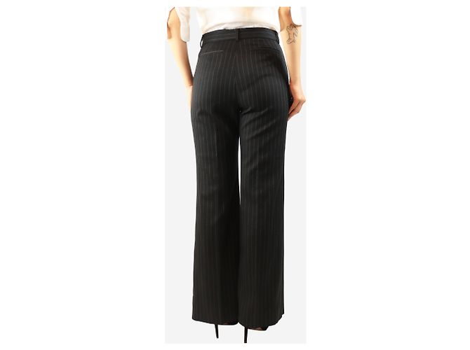 Sportmax Pantalones anchos de rayas negras - size UK 10 Negro - vista 3