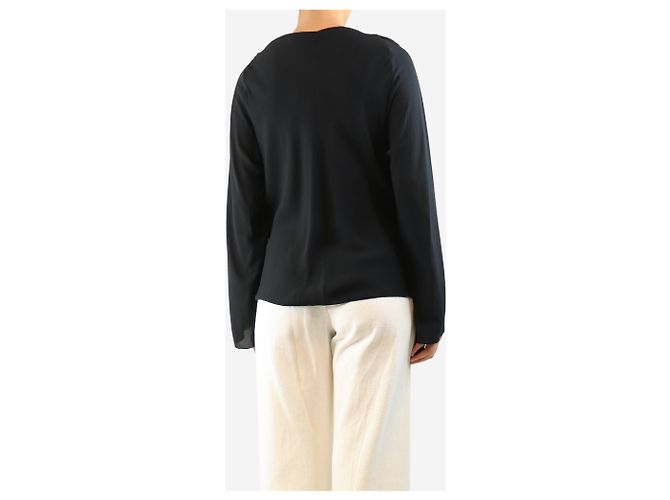 The row Top in seta nero scollo a barchetta maniche lunghe - size S - vista 2