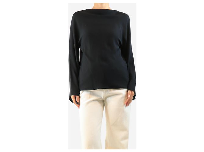 The row Top in seta nero scollo a barchetta maniche lunghe - size S - vista 3