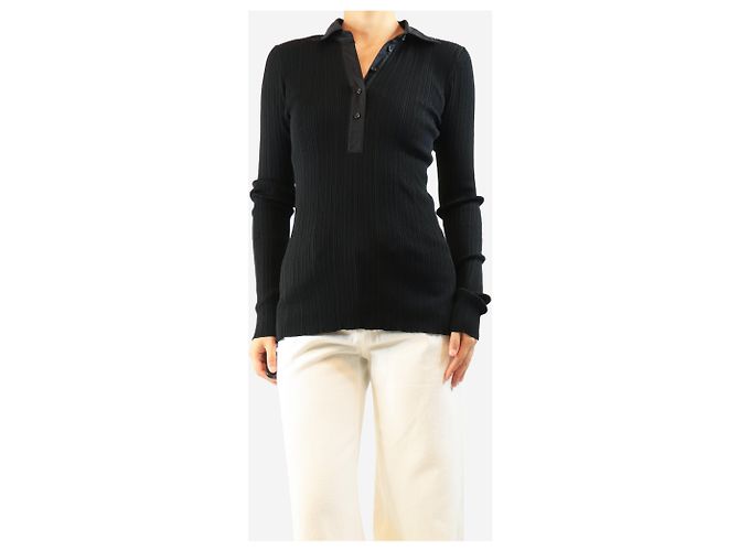 Totême Top polo plisado negro - size S - vista 3