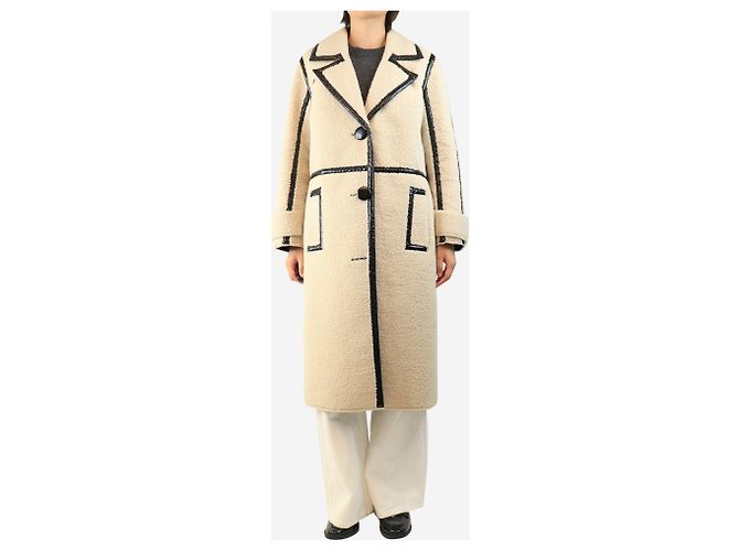 Autre Marque Ticora Shearling-Mantel in Creme - Größe UK 12 Roh - Ansicht 3