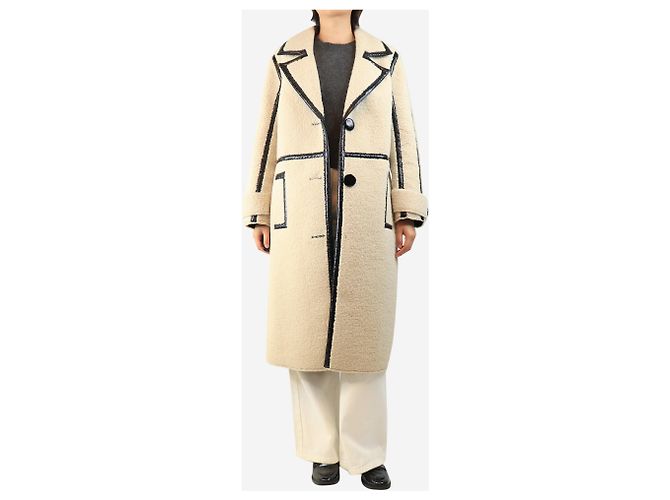 Autre Marque Ticora Shearling-Mantel in Creme - Größe UK 12 Roh - Ansicht 4