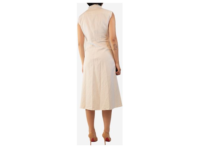 Autre Marque Ärmelloses Midi-Hemdkleid in Weiß - size UK 12 - Ansicht 2