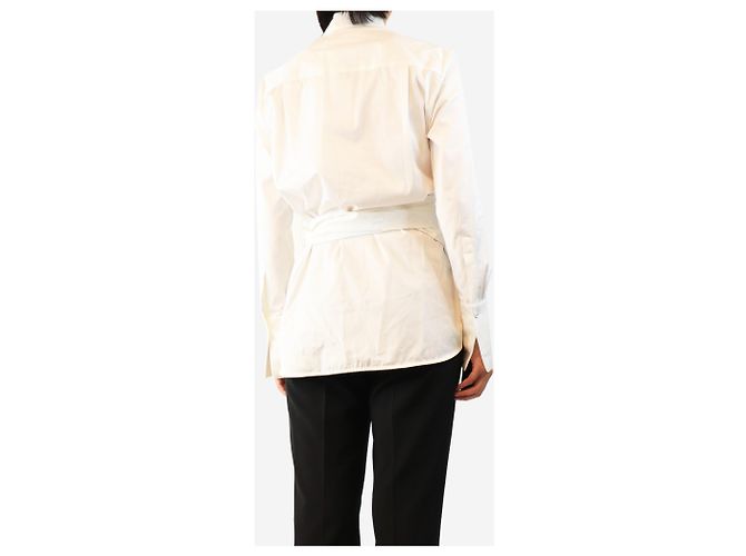 Victoria Beckham Camisa blanca con cinturón - size UK 10 Blanco - vista 2