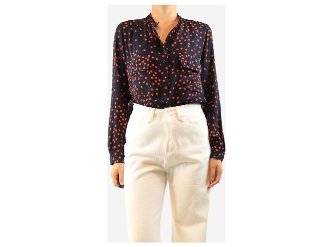 Stella Mc Cartney Blusa a pois blu navy e rossa - size UK 12 - vista 3