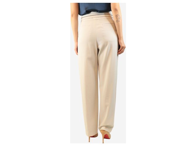 Brunello Cucinelli Neutrale Hose mit hoher Taille und Gürtel - size UK 10 - Ansicht 3