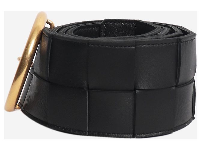 Bottega Veneta Gürtel aus Intrecciato-Leder in Schwarz - Ansicht 2