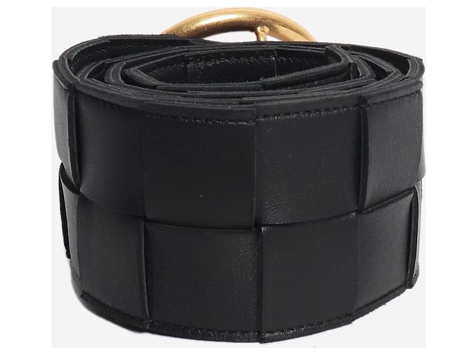 Bottega Veneta Gürtel aus Intrecciato-Leder in Schwarz - Ansicht 3