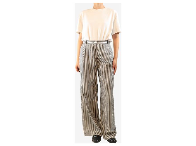 Sessun Pantalones de algodón a rayas gris oscuro - size UK 10 - vista 2