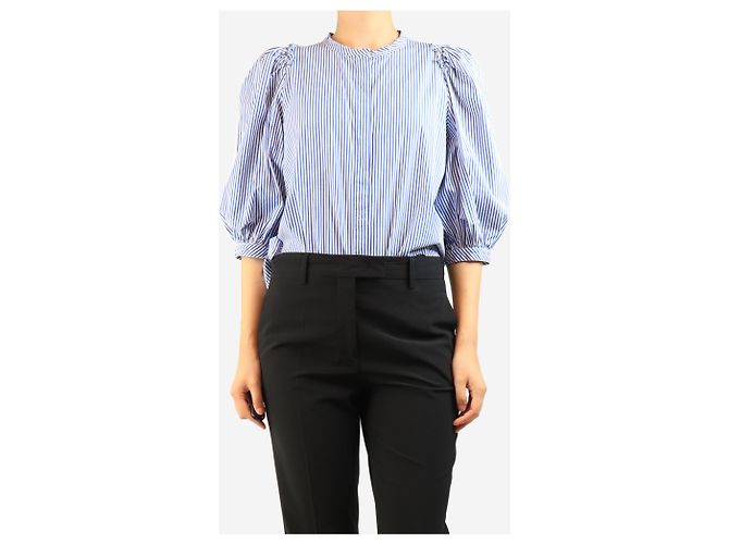 Autre Marque Blusa a rayas azul y blanca - size UK 12 - vista 4