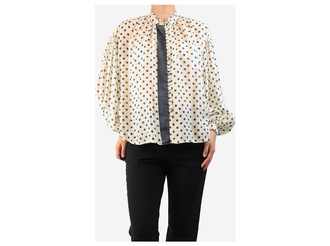 Autre Marque Weiße gepunktete Bluse - size M - Ansicht 3