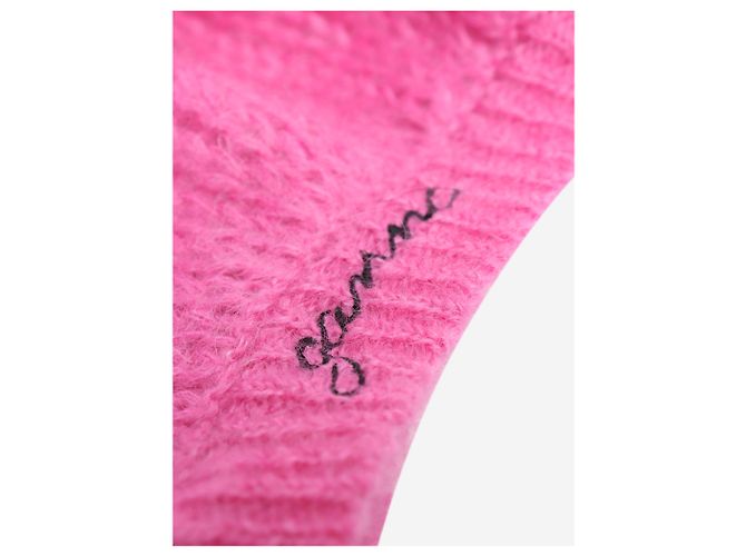 Ganni Rosa Strick-Baskenmütze Pink - Ansicht 3
