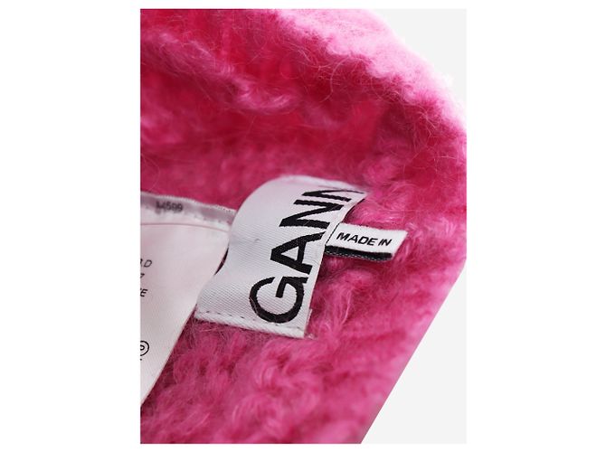 Ganni Rosa Strick-Baskenmütze Pink - Ansicht 4
