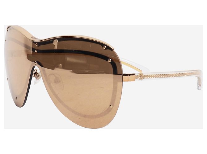 Chanel Gafas de sol shield doradas Dorado - vista 2