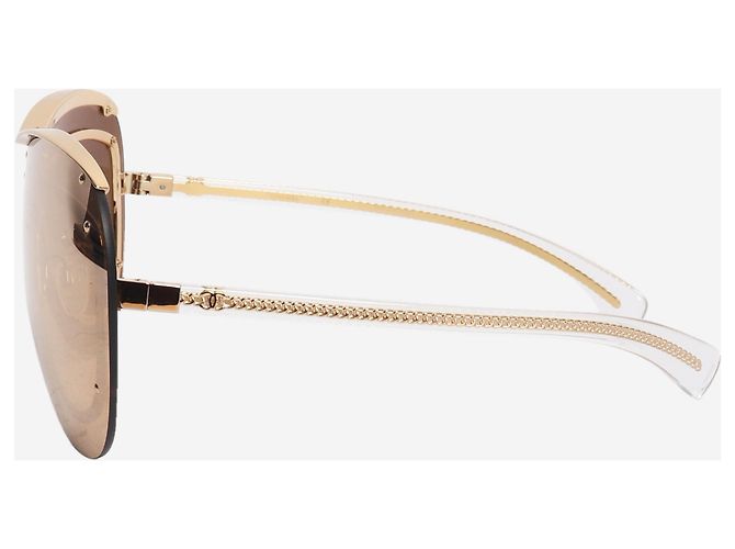 Chanel Gafas de sol shield doradas Dorado - vista 3