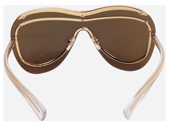 Chanel Gafas de sol shield doradas Dorado - vista 4
