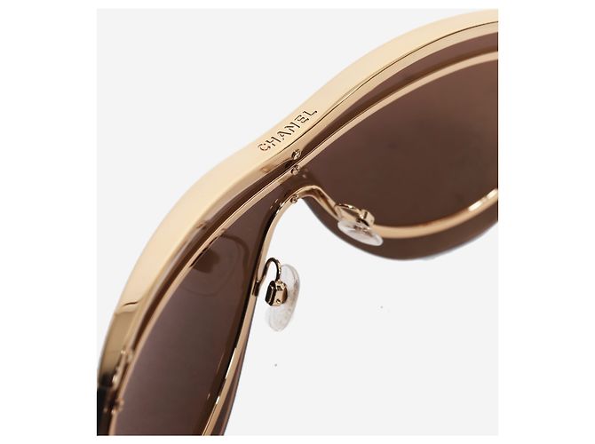 Chanel Gafas de sol shield doradas Dorado - vista 5