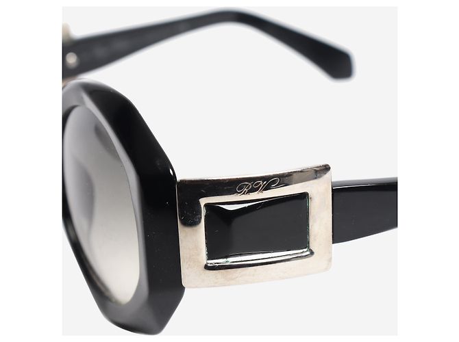 Roger Vivier Óculos de sol redondos oversized pretos - vista 5