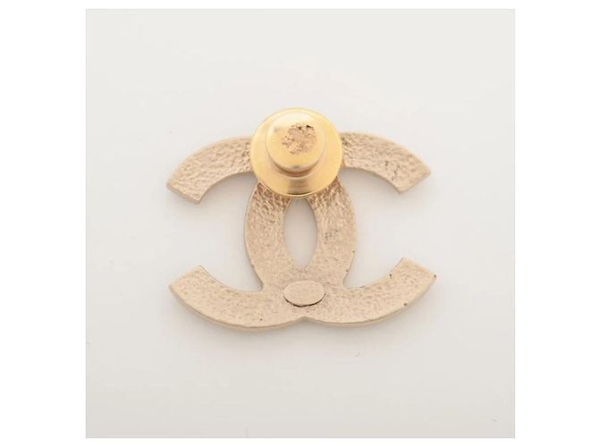 Chanel Broche dourada com strass - vista 2
