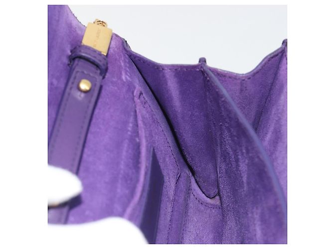 Autre Marque SAINT LAURENT Chain Shoulder Bag Leather Purple Gold Tone 311215 - vista 21
