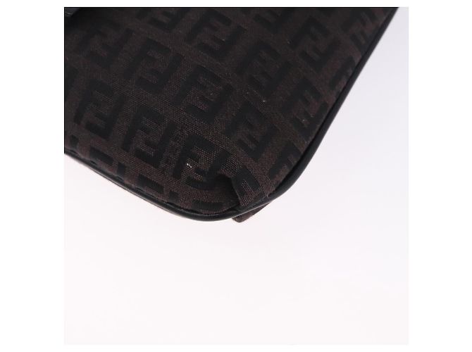 FENDI Zucchino Canvas Mamma Baguette Shoulder Bag Brown 8BT075 - vista 14