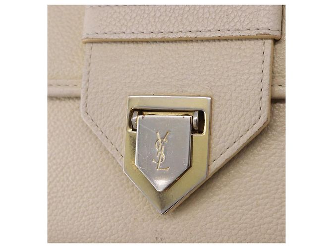 Autre Marque SAINT LAURENT Shoulder Bag Leather White Gold - vista 18