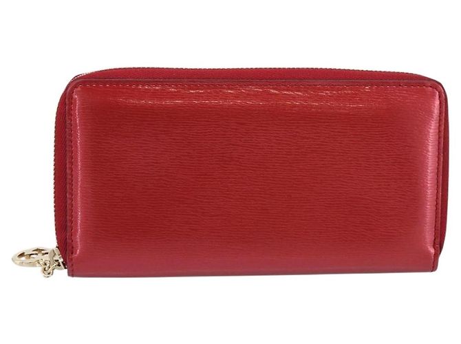 GUCCI Long Wallet Patent Leather Red Gold 308005 - vista 13