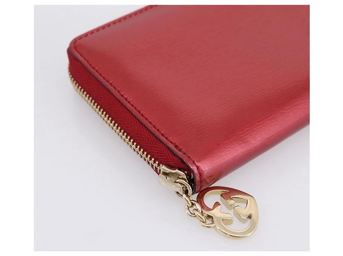 GUCCI Long Wallet Patent Leather Red Gold 308005 - vista 14