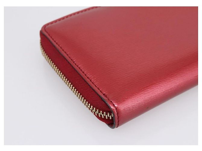 GUCCI Long Wallet Patent Leather Red Gold 308005 - vista 16