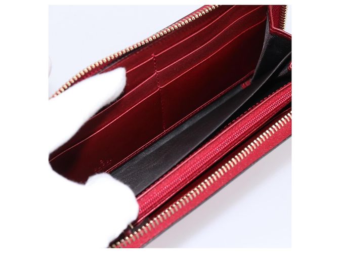 GUCCI Long Wallet Patent Leather Red Gold 308005 - vista 17