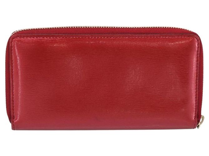 GUCCI Long Wallet Patent Leather Red Gold 308005 - vista 2