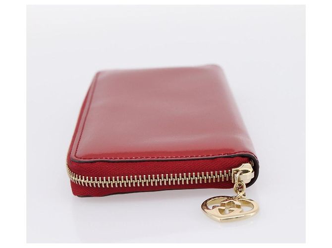 GUCCI Long Wallet Patent Leather Red Gold 308005 - vista 3