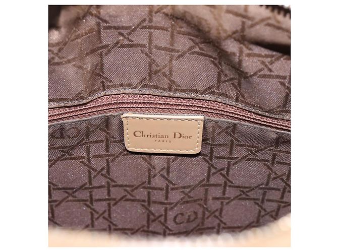 Christian Dior Cannage Lady Dior Large Hand Bag Patent Beige Gold - vista 20