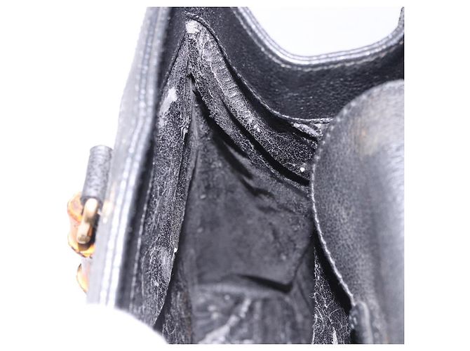 GUCCI Bamboo Hand Bag Suede Black Gold Tone 002 1186 0260 - vista 19