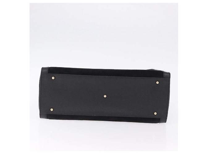 GUCCI Bamboo Hand Bag Suede Black Gold Tone 002 1186 0260 - vista 6