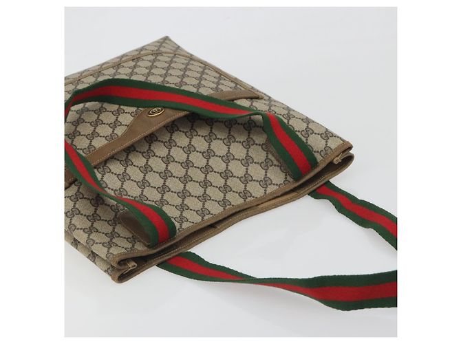 GUCCI GG Supreme Web Sherry Line Tote Bag PVC Beige 47 02 2140 - vista 6