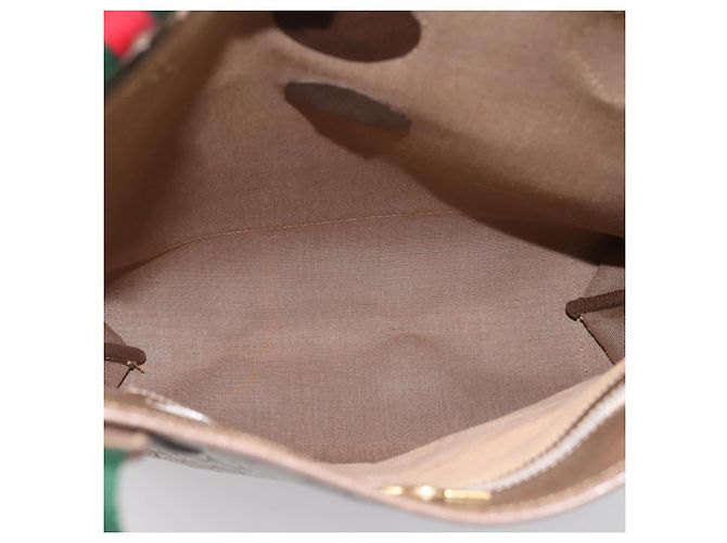 GUCCI Plus Hand Bag PVC Leather Beige Gold Tone - vista 11