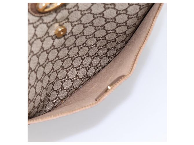 GUCCI Plus Hand Bag PVC Leather Beige Gold Tone - vista 12