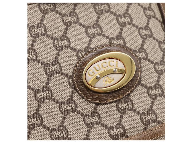 GUCCI Plus Hand Bag PVC Leather Beige Gold Tone - vista 17
