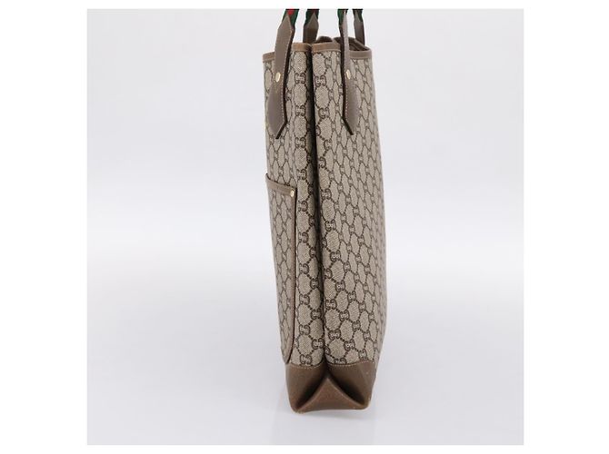 GUCCI Plus Hand Bag PVC Leather Beige Gold Tone - vista 4