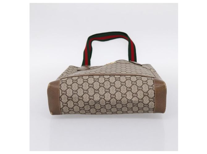 GUCCI Plus Hand Bag PVC Leather Beige Gold Tone - vista 5