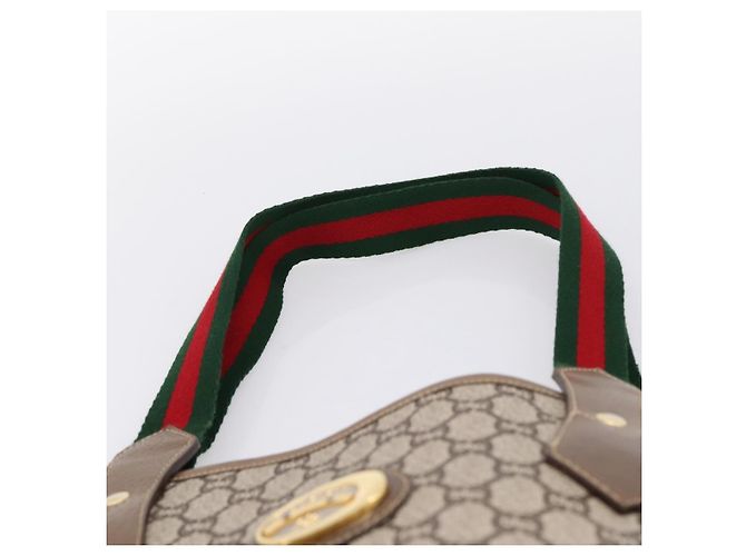 GUCCI Plus Hand Bag PVC Leather Beige Gold Tone - vista 8