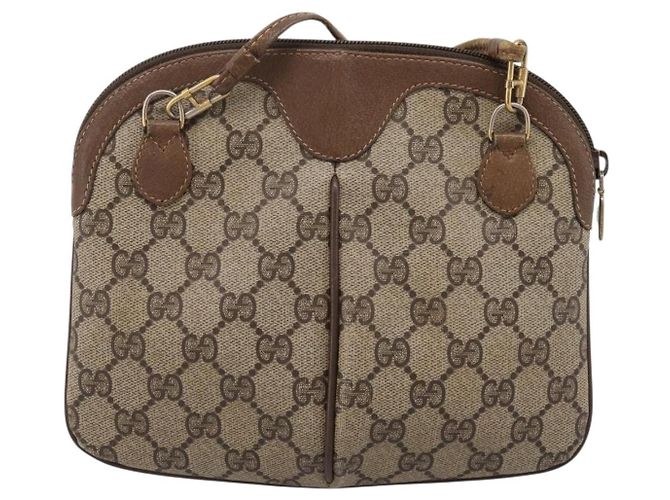 GUCCI GG Supreme Web Sherry Line Bag PVC Beige Gold 904 02 047 - vista 2