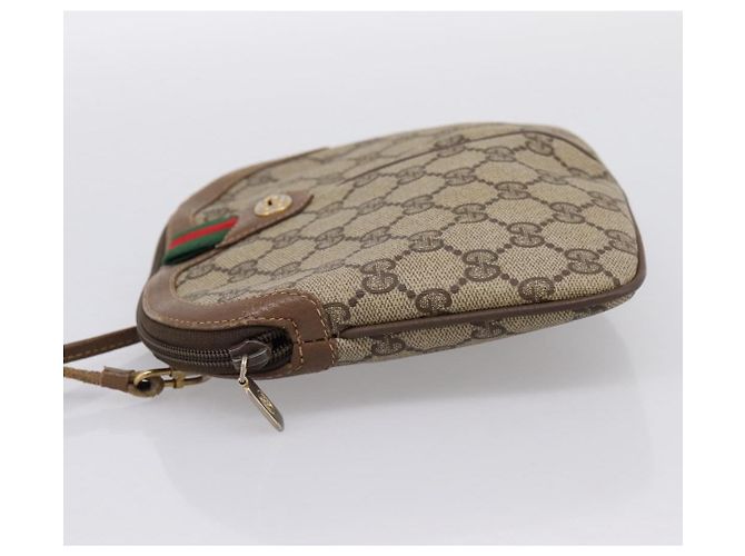 GUCCI GG Supreme Web Sherry Line Bag PVC Beige Gold 904 02 047 - vista 3