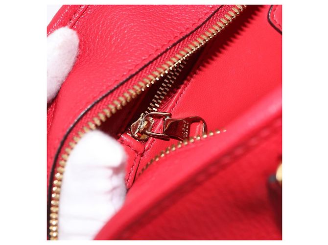 LOEWE Amazona 28 Handtasche Leder Rot Gold - Ansicht 25