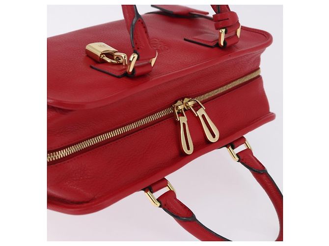 LOEWE Amazona 28 Handtasche Leder Rot Gold - Ansicht 6